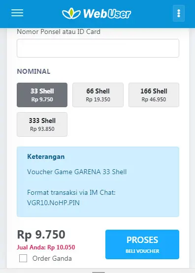 Pilih Nominal