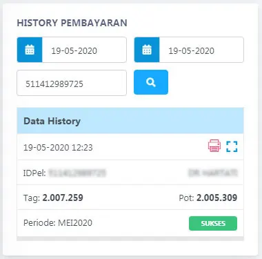 History Pembayaran
